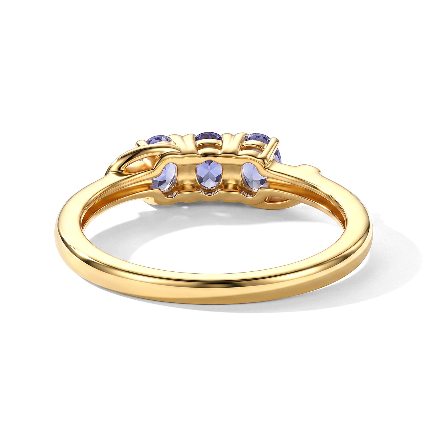 Tanzanite Trilogy Ring in Yellow Gold Plated Sterling Silver