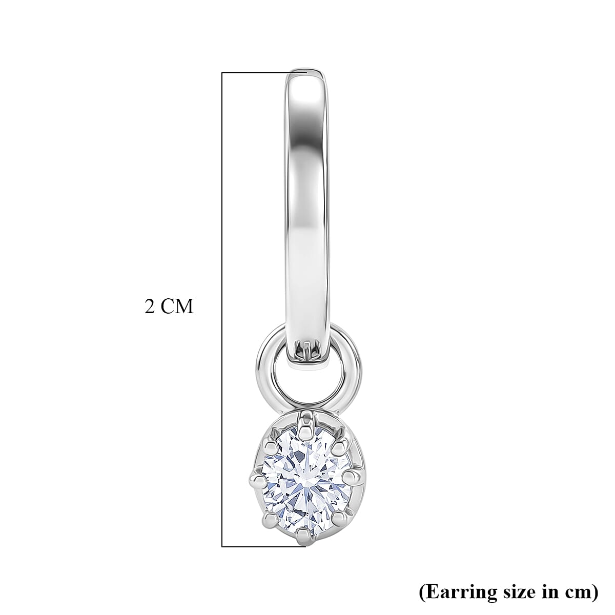 D'Joy - Moissanite Full Hoop Earring in Platinum Overlay Sterling Silver