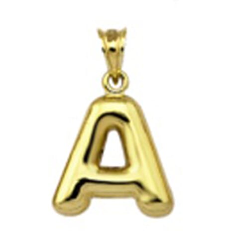 9K Yellow Gold A Initial Pendant