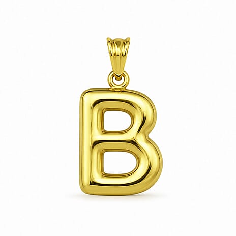 9K Yellow Gold B Initial Pendant