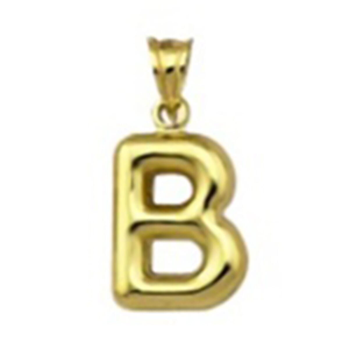 9K Yellow Gold B Initial Pendant
