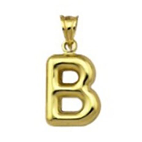 9K Yellow Gold B Initial Pendant