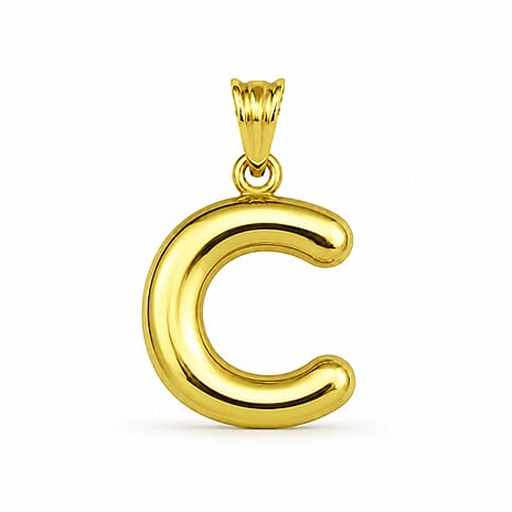 9K Yellow Gold C Initial Pendant
