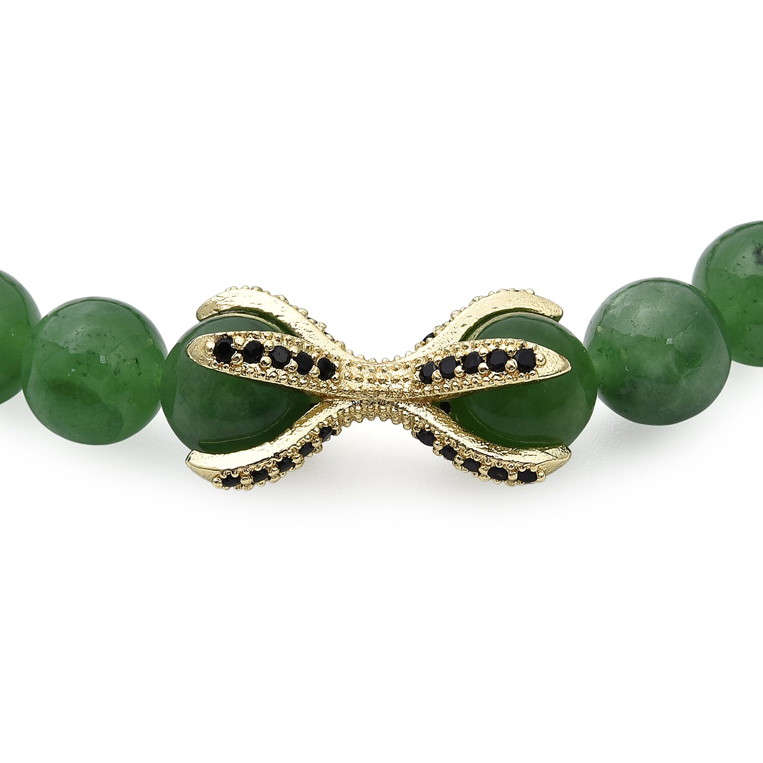 Green Jade Stretchable Eagle Paw Bracelet (Size - 7) 105.00 Ct.