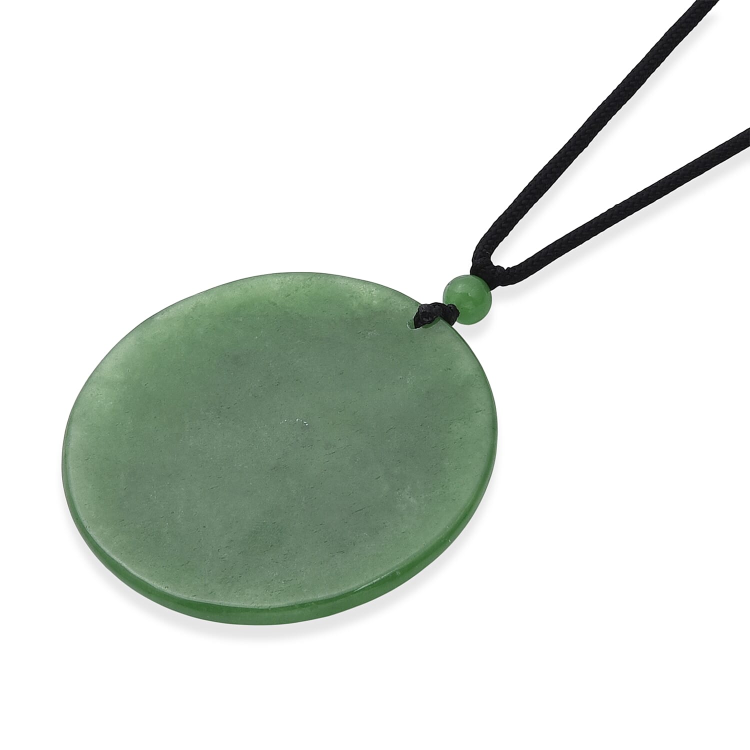 Green Jade Adjustable Carved Phoenix Necklace with Cotton Thread (Size - 28) 145.00 Ct.