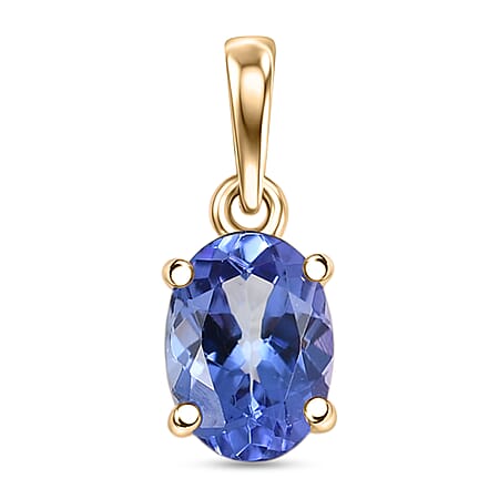 9K Yellow Gold AA Tanzanite Solitaire Pendant 9K Yellow Gold AA Tanzanite Solitaire Pendant