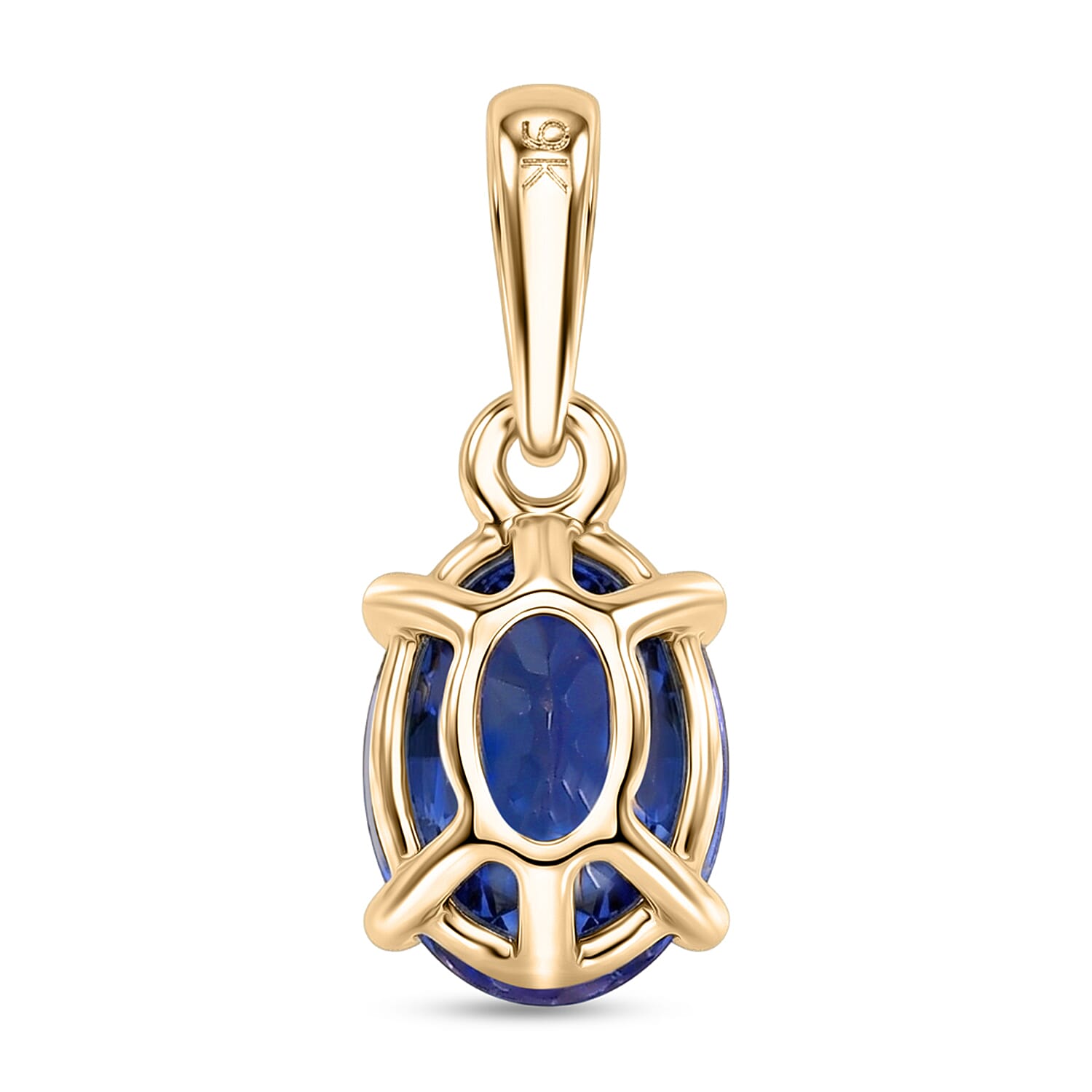 9K Yellow Gold AAA Tanzanite Solitaire Pendant