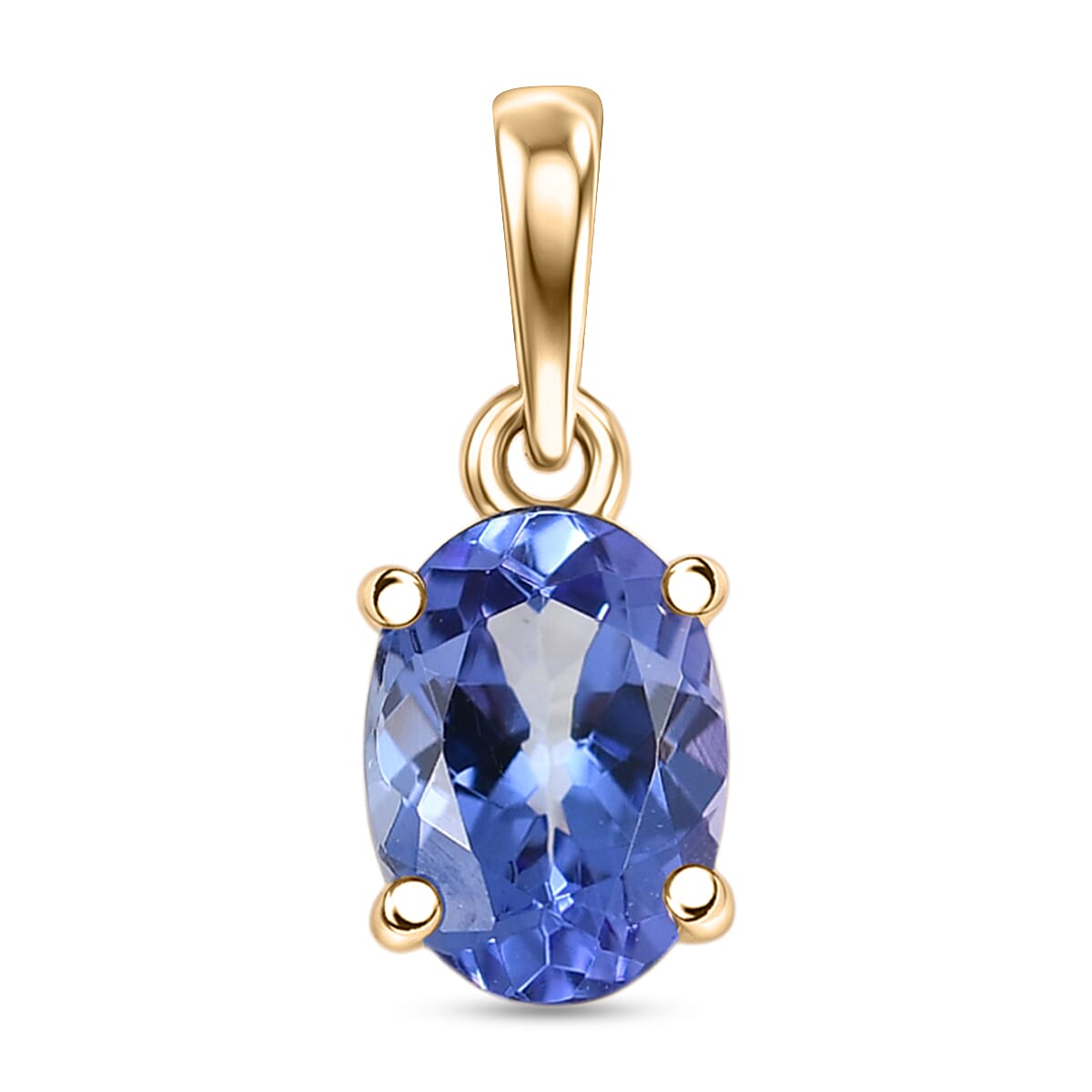 9K Yellow Gold Tanzanite Solitaire Pendant