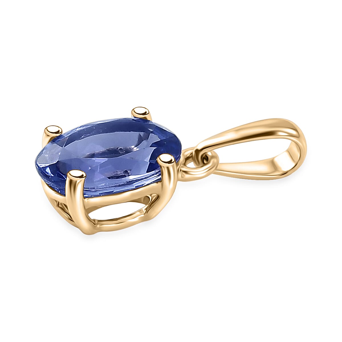 9K Yellow Gold Tanzanite Solitaire Pendant