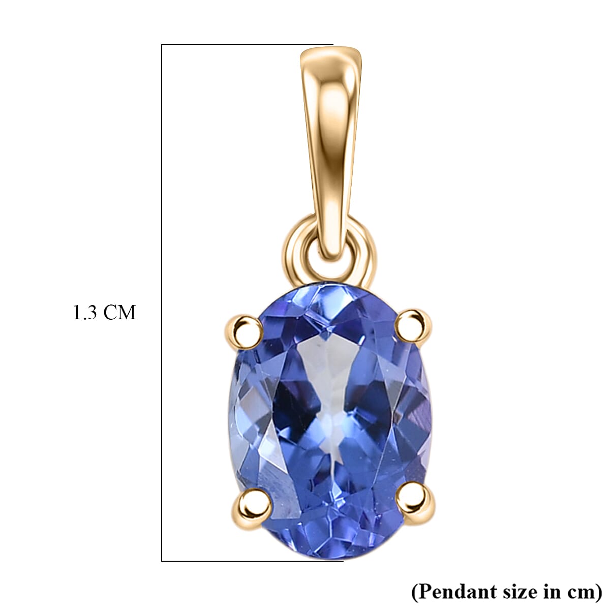 9K Yellow Gold Tanzanite Solitaire Pendant