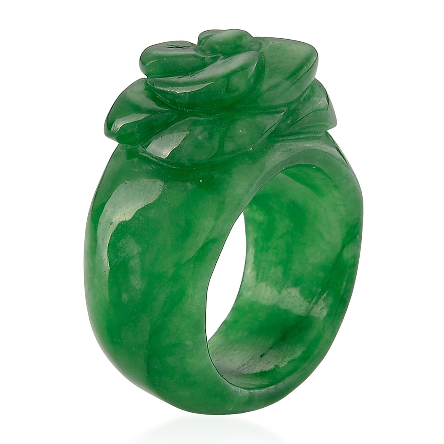 Green Jade Stone Ring  50.000  Ct.