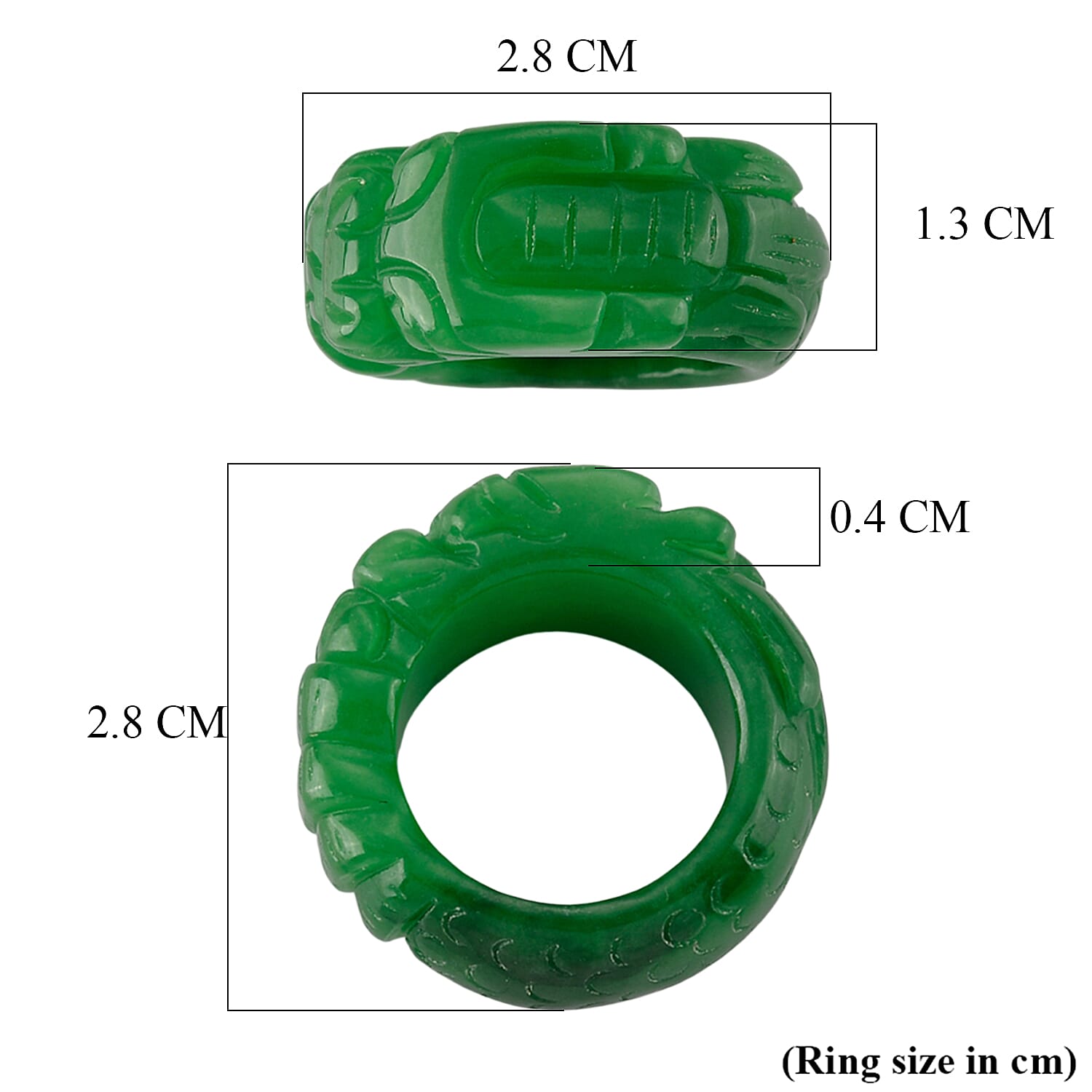 Green Jade Stone Ring  45.000  Ct.