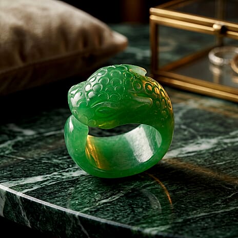 Green Jade Stone Ring  55.000  Ct.