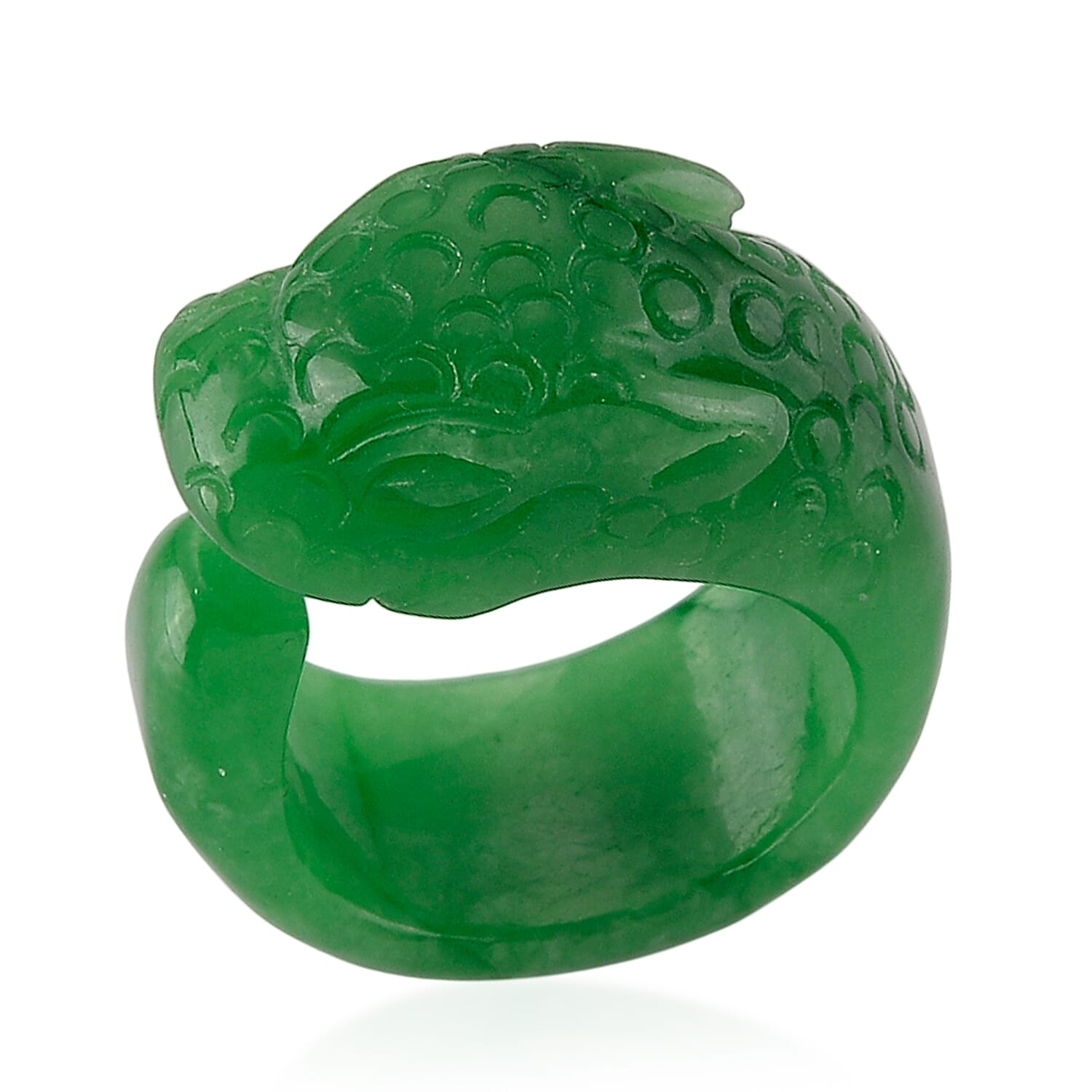 Green Jade Stone Ring  55.000  Ct.