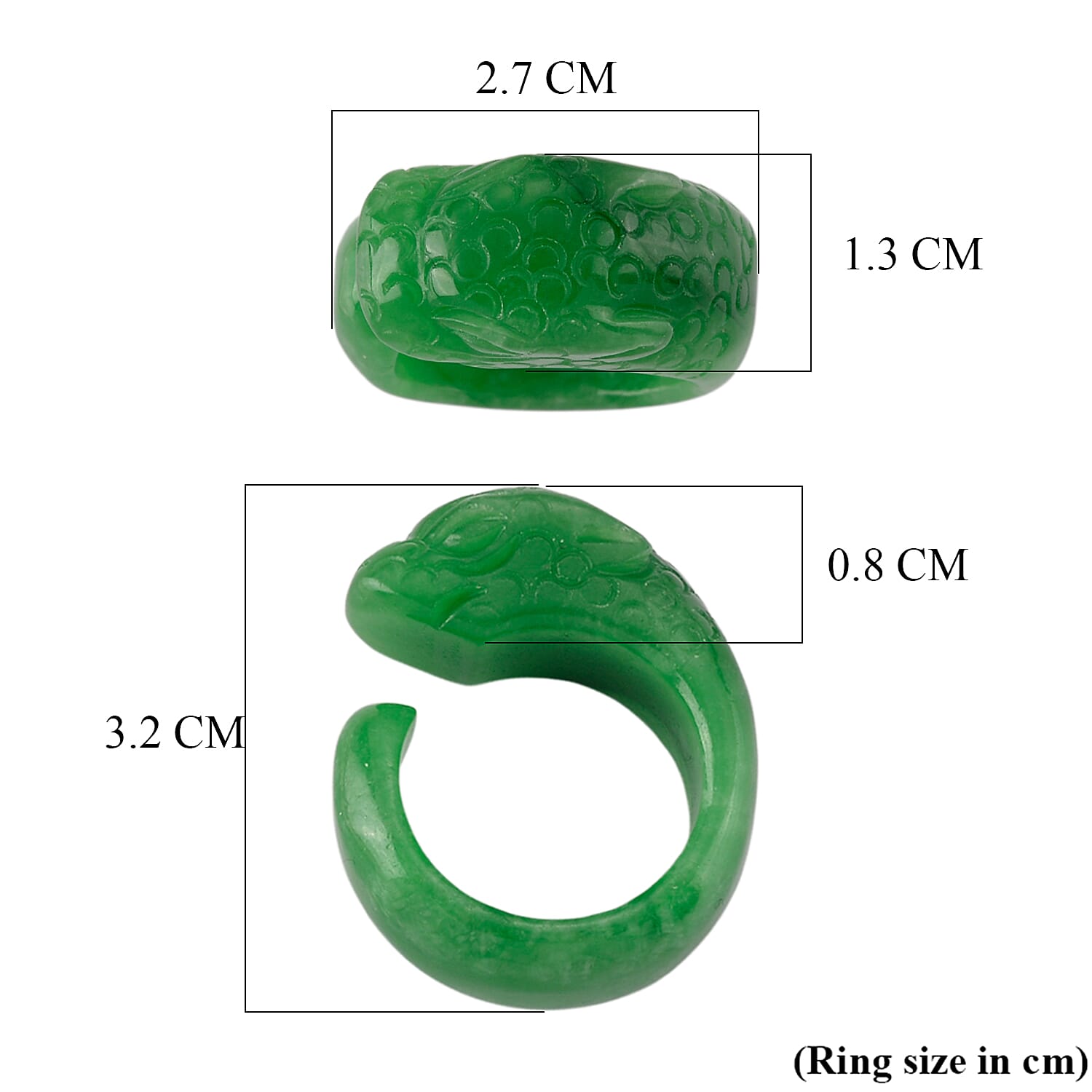 Green Jade Stone Ring  55.000  Ct.