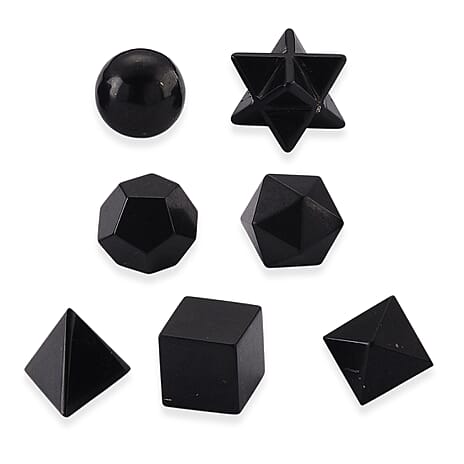Shungite Platonic Solid Set (7-Piece) 450.00 Ct.