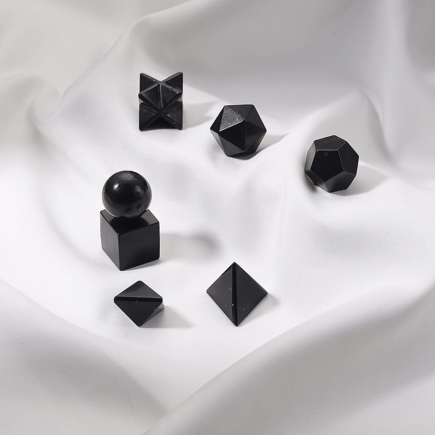 Shungite Platonic Solid Set (7-Piece) 450.00 Ct.