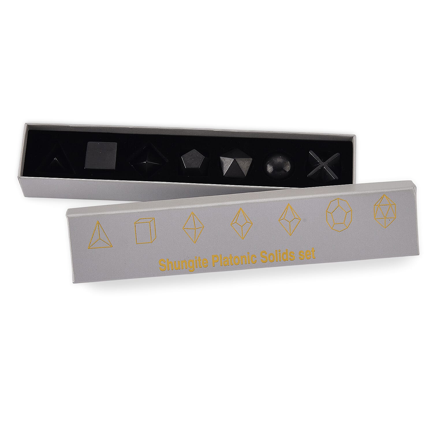 Shungite Platonic Solid Set (7-Piece) 450.00 Ct.