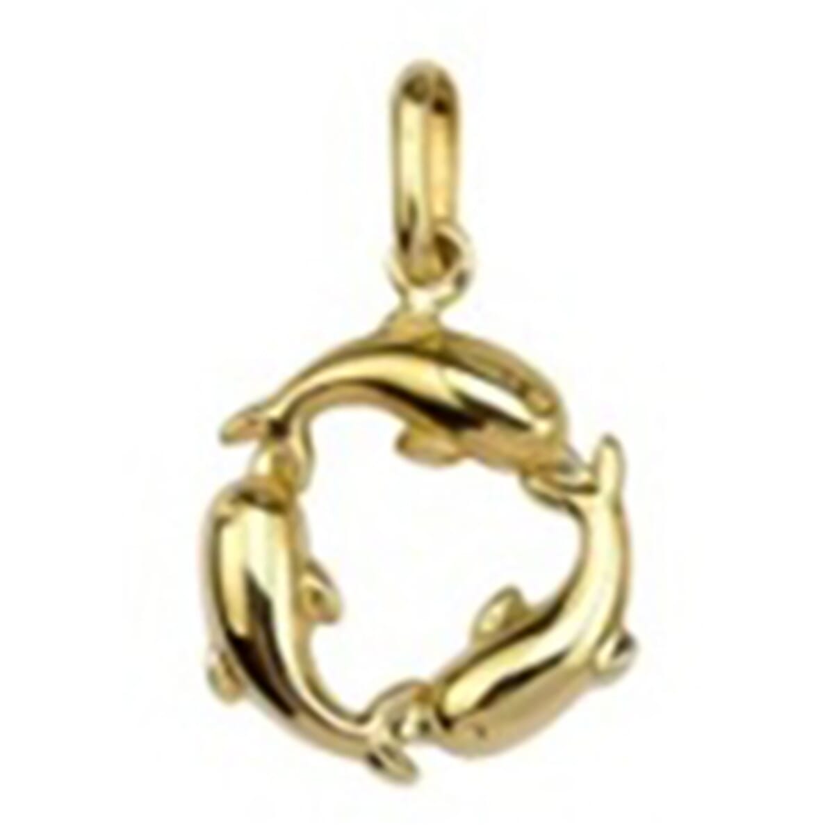 9K Yellow Gold Dolphin Pendant