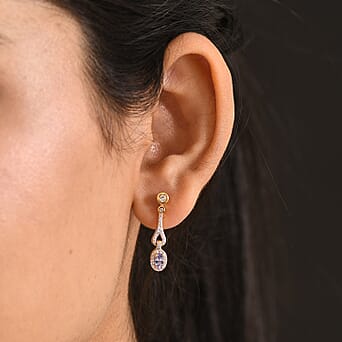 https://tjcuk.sirv.com/Products/85/7/8572717/D-Joy-Tanzanite-White-Zircon-Dangling-Earring-with-Push-Post-in-Yellow_8572717_1.jpg?w=342&h=342