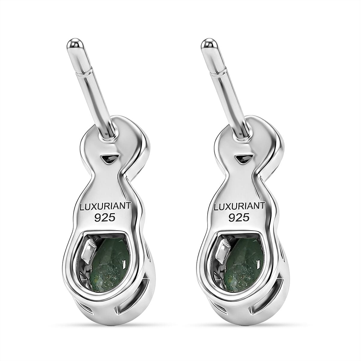 Luxuriant - AAA Zambian Emerald & Lab Grown Diamond (SI-G-H) Solitaire Stud Push Post Earring in 18K Vermeil Yellow Gold Plated & Rhodium Overlay Sterling Silver 0.34 Ct.
