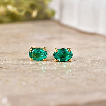https://tjcuk.sirv.com/Products/85/7/8573357/Luxuriant-Lab-Grown-Columbian-Emerald-Earring-with-Push-Post-in-Yellow_8573357_2.jpg?w=342&h=342