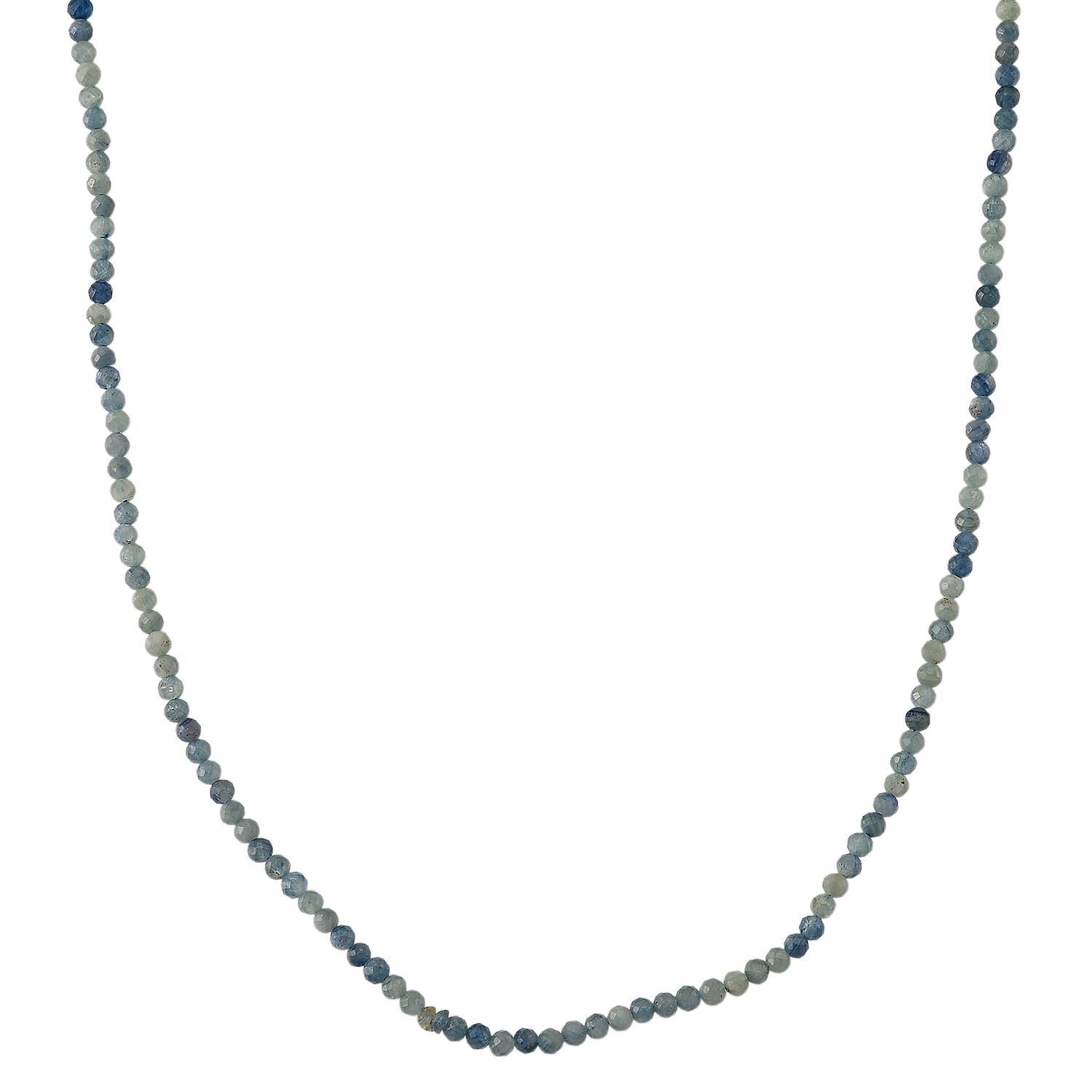 Kyanite Adjustable Beads Necklace (Size - 18-2 Ext) with Clasp in Silver Tone 25.00 Ct.