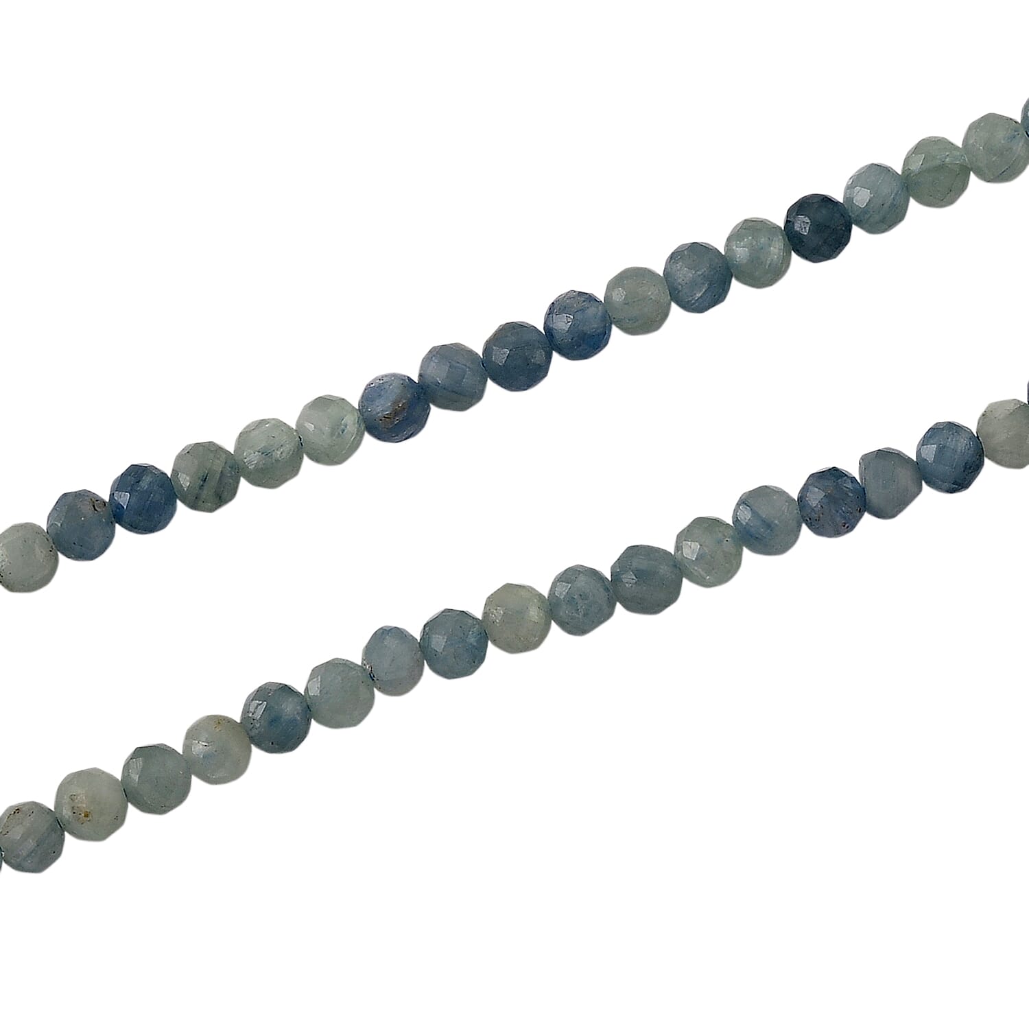 Kyanite Adjustable Beads Necklace (Size - 18-2 Ext) with Clasp in Silver Tone 25.00 Ct.