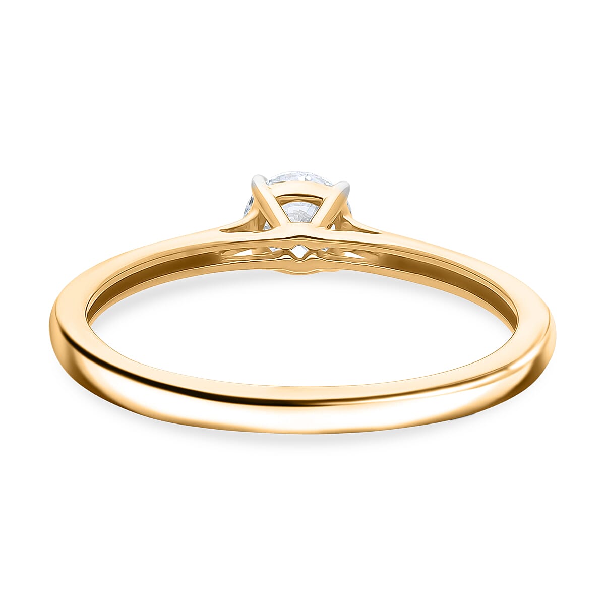 Luxuriant - Lab Grown Diamond (SI-G-H) Solitaire Ring in 18K Vermeil Yellow Gold Plated Sterling Silver 0.50 Ct.