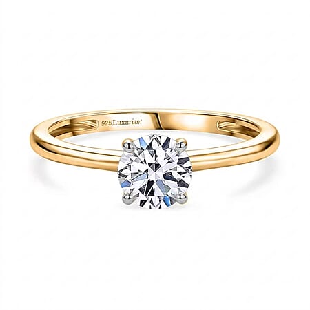 LUXURIANT 0.5 Ct. Lab Grown Diamond Round Cut Solitaire Ring in 18K Vermeil Yellow Gold Over Sterling Silver LUXURIANT 0.5 Ct. Lab Grown Diamond Round Cut Solitaire Ring in 18K Vermeil Yellow Gold Over Sterling Silver