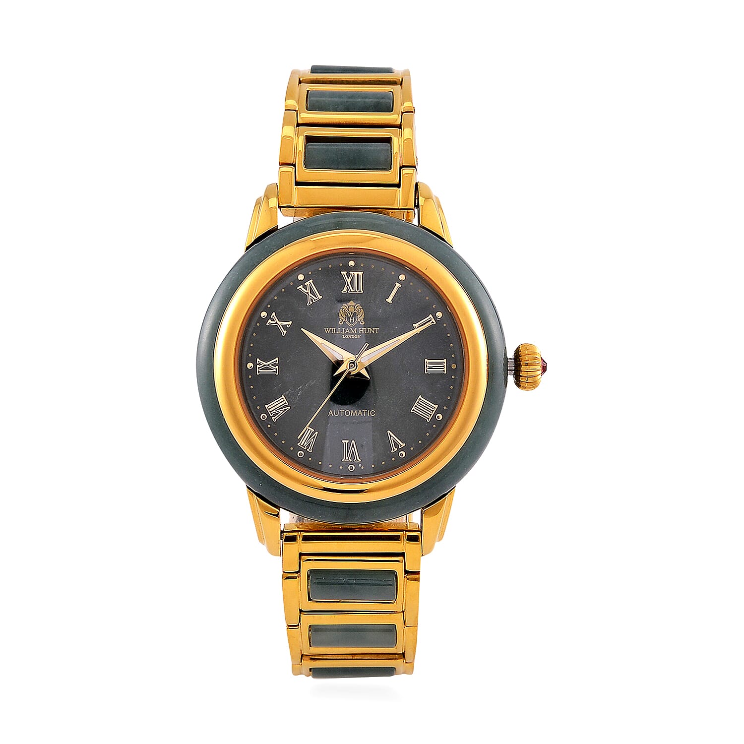 FINAL EVER COMMISSION -  Collectors Limited Edition William Hunt Automatic Movt. 3ATM Water Resistant Type A Natural Jadeite Watch with Blue Sapphire Crystal (36 mm - case)