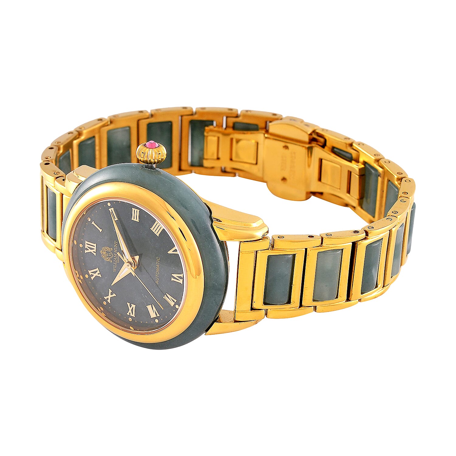 FINAL EVER COMMISSION -  Collectors Limited Edition William Hunt Automatic Movt. 3ATM Water Resistant Type A Natural Jadeite Watch with Blue Sapphire Crystal (36 mm - case)