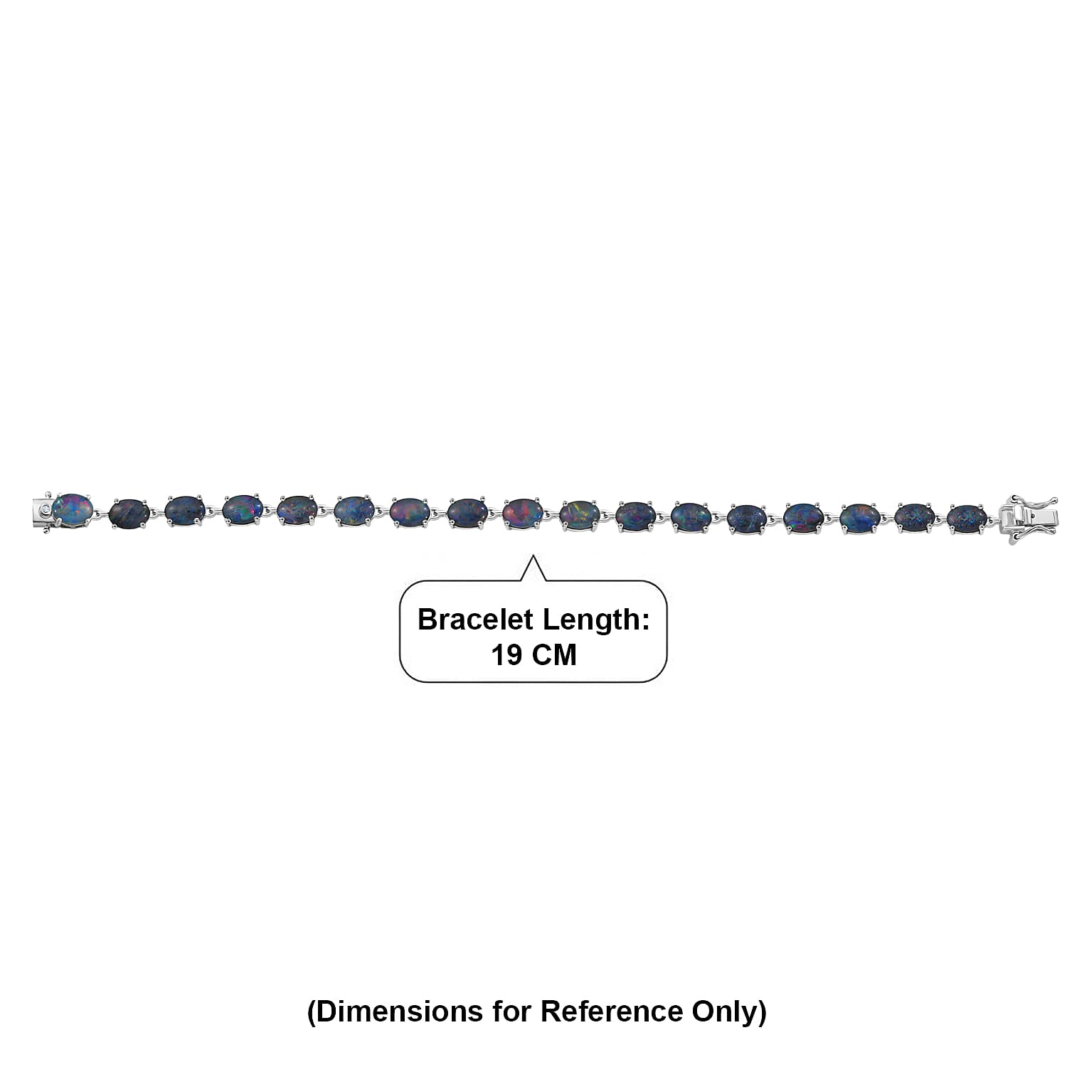 D'Joy - Boulder Opal Triplet & White Zircon Cluster Bracelet (Size - 7.5) with GB Lock Box in Rhodium Overlay Sterling Silver 14.53 Ct.