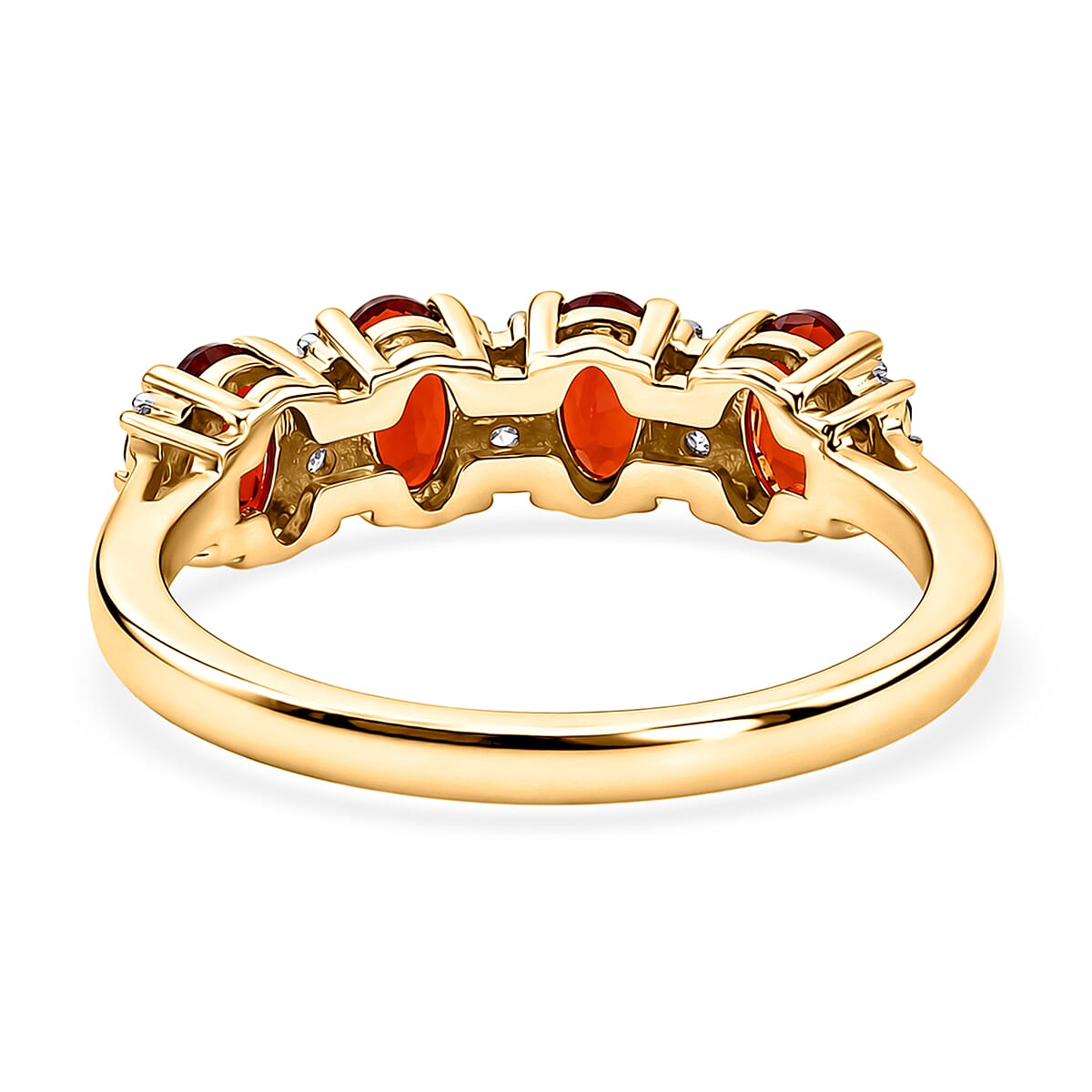 Luxuriant Fire Opal, Lab Grown Diamond Halo Ring Sterling Silver  0.762  Ct.