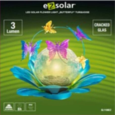 Solar LED Colourful Butterfly - Flower Light Garden Ornament (22 x 22 x 16cm) - Multi Colour