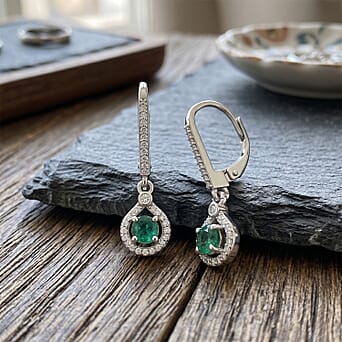https://tjcuk.sirv.com/Products/85/7/8575302/D-Joy-Zambian-Emerald-White-Zircon-Dangling-Earring-with-Lever-Back-in_8575302_2.jpg?w=342&h=342