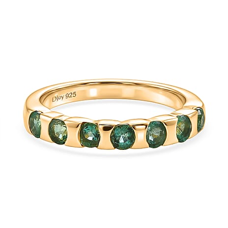 D'Joy Zambian Emerald Band Ring in 18K YG VermeilSterling Silver  0.749  Ct.