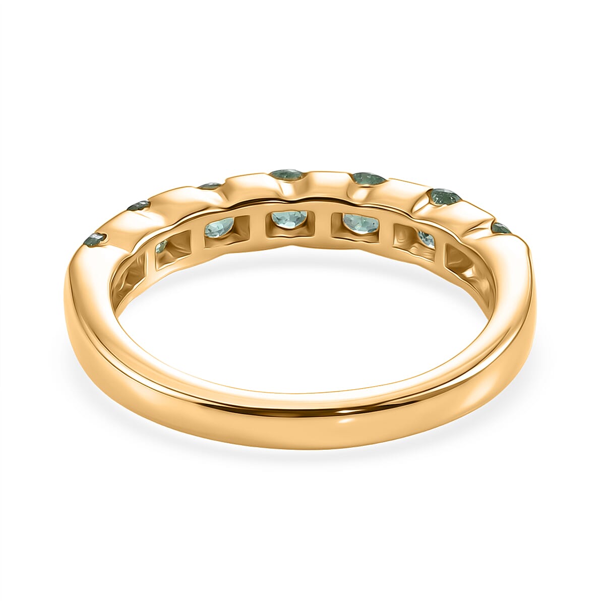 D'Joy - Zambian Emerald Band Ring in 18K Vermeil Yellow Gold Plated Sterling Silver