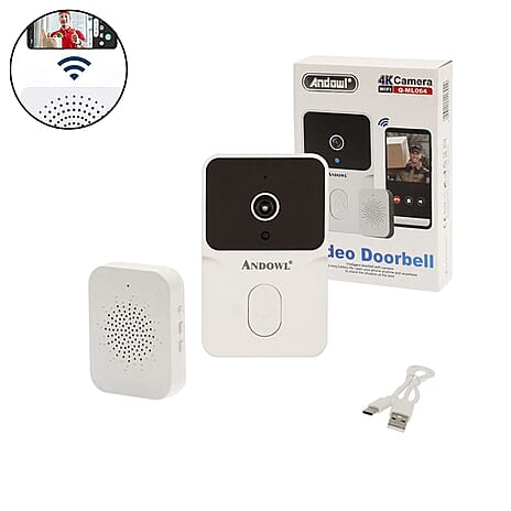 THE INTELLIGENT HOME SECURITY - ULTRA 4K Smart Wireless Video Doorbell With Infrared Detector- White