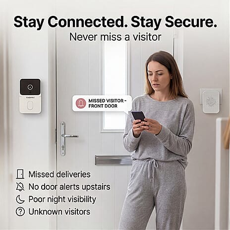 THE INTELLIGENT HOME SECURITY - ULTRA 4K Smart Wireless Video Doorbell With Infrared Detector- White