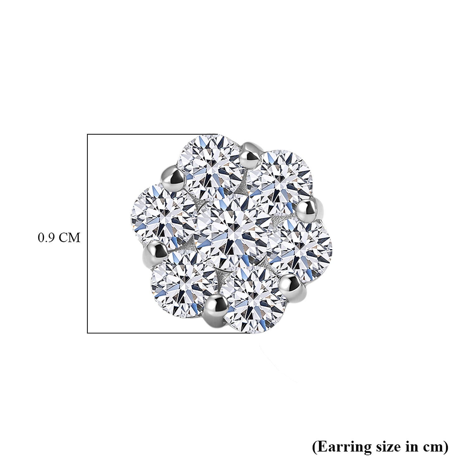 Luxuriant - Lab Grown Diamond (SI-G-H) Pressure Set Earring with Push Post in Rhodium Overlay Sterling Silver 2.00 Ct.