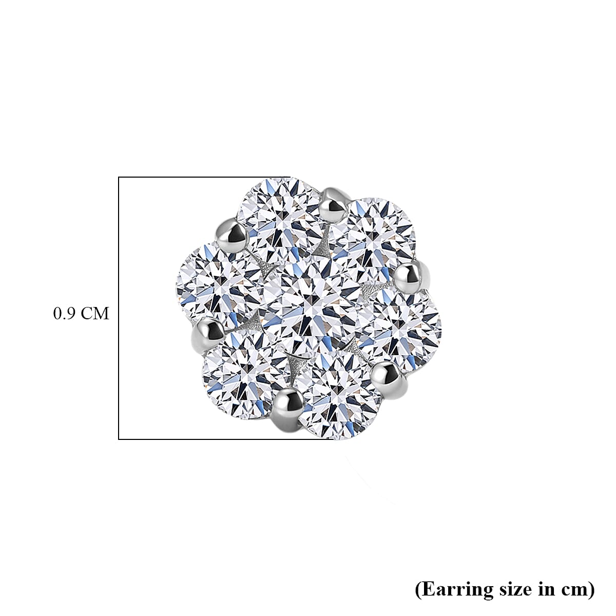 Luxuriant - Lab Grown Diamond (SI-G-H) Pressure Set Earring with Push Post in Rhodium Overlay Sterling Silver 2.00 Ct.