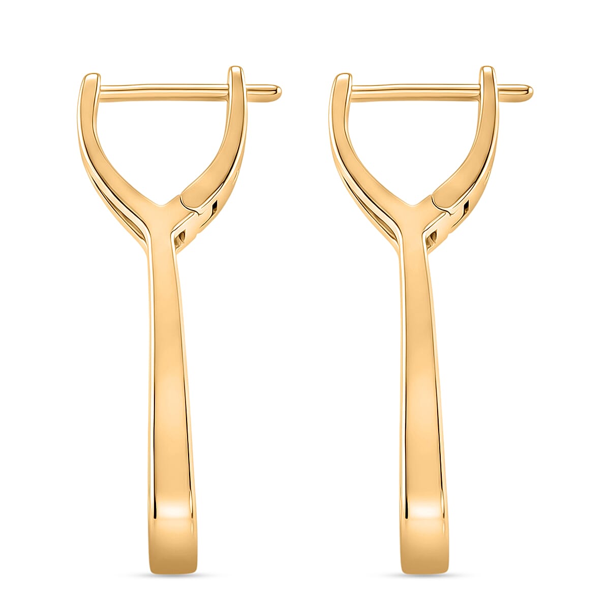 D'Joy - Moissanite Earring with Clasp in Yellow Gold Plated Sterling Silver 1.83 Ct.