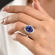 Tony Diniz Legacy Collection - Rhapsody - 950 Platinum AAAA Tanzanite (9.00ct) & Natural Diamond (VS-E-F) Ring 9.85 Ct, Platinum Wt.7.44 Gms