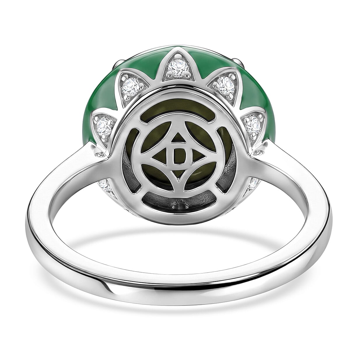 D'Joy - Boulder Opal Triplet & White Zircon Solitaire Ring in Rhodium Overlay Sterling Silver 2.43 Ct.