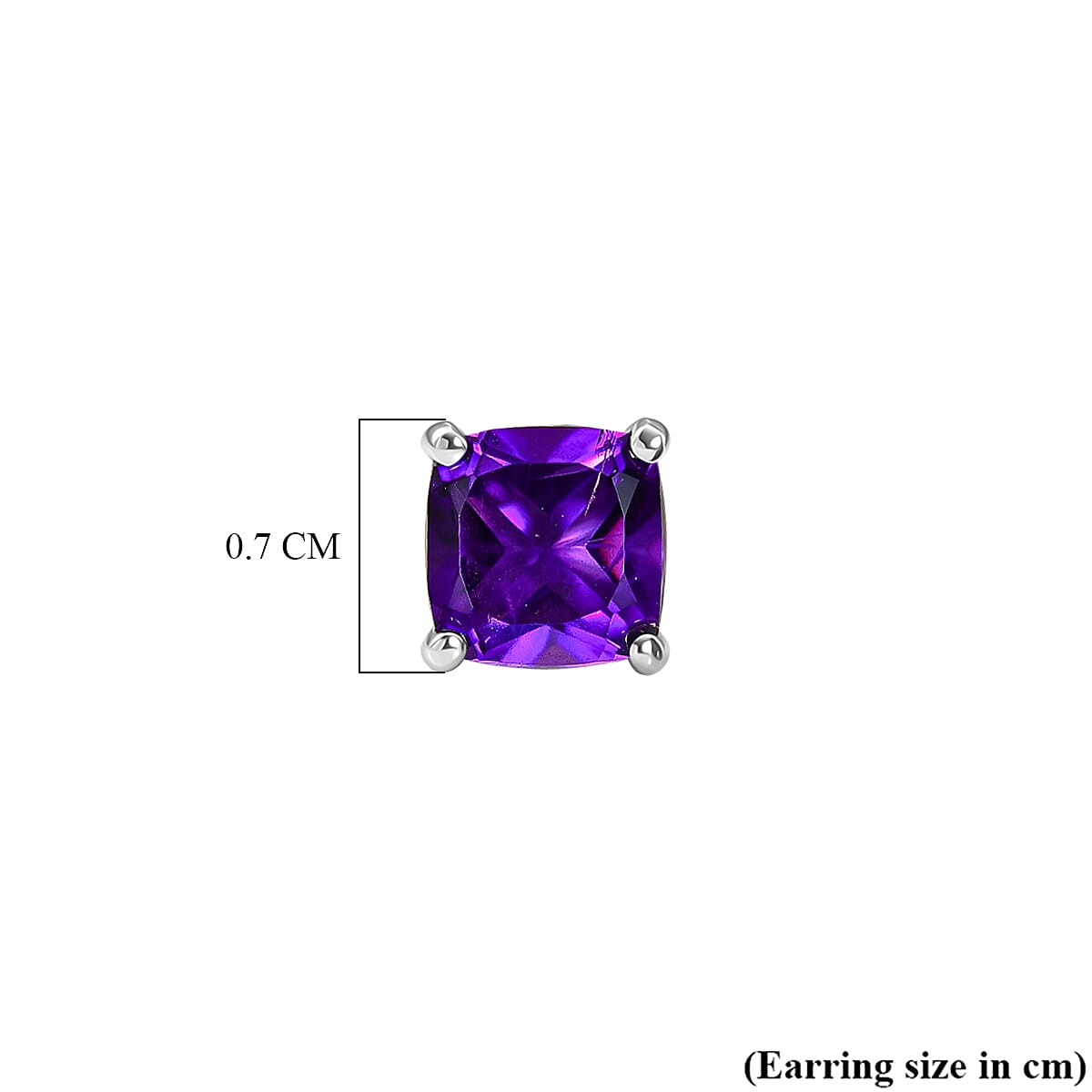 D'Joy - AAA Zambian Amethyst Earring with Push Post in Platinum Overlay Sterling Silver 2.00 Ct.