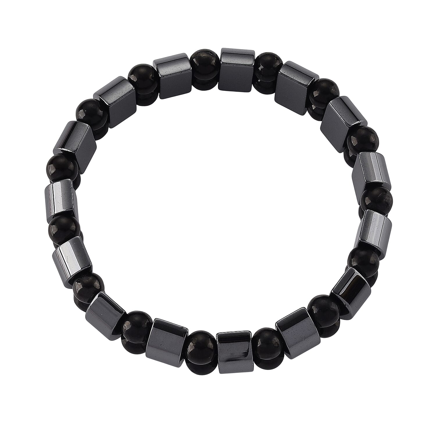 Hematite & Shungite Stretchable Bracelet (Size - 7.5) 180.00 Ct.