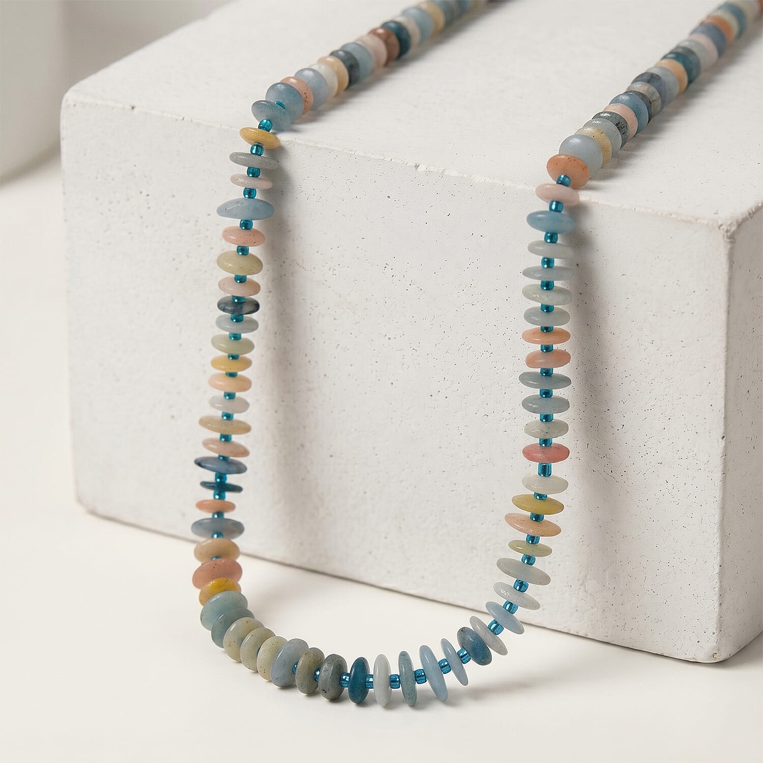 One Time Deal-Multi Beryl Necklace (Size - 18-2 Ext) with Lobster Clasp.