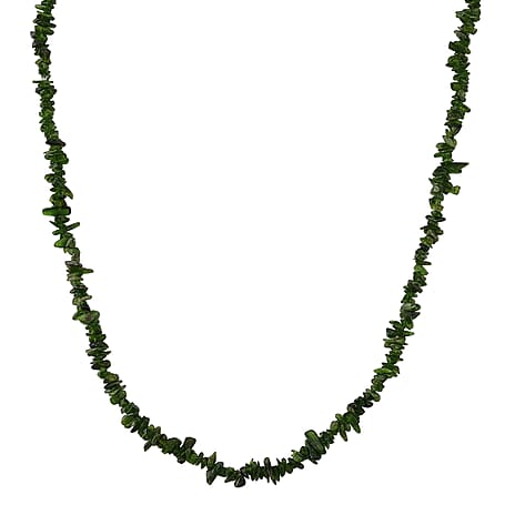 Natural Chrome Diopside Adjustable Beads Necklace (Size - 18-2 Ext) with Clasp in Silver Tone 90.00 Ct.