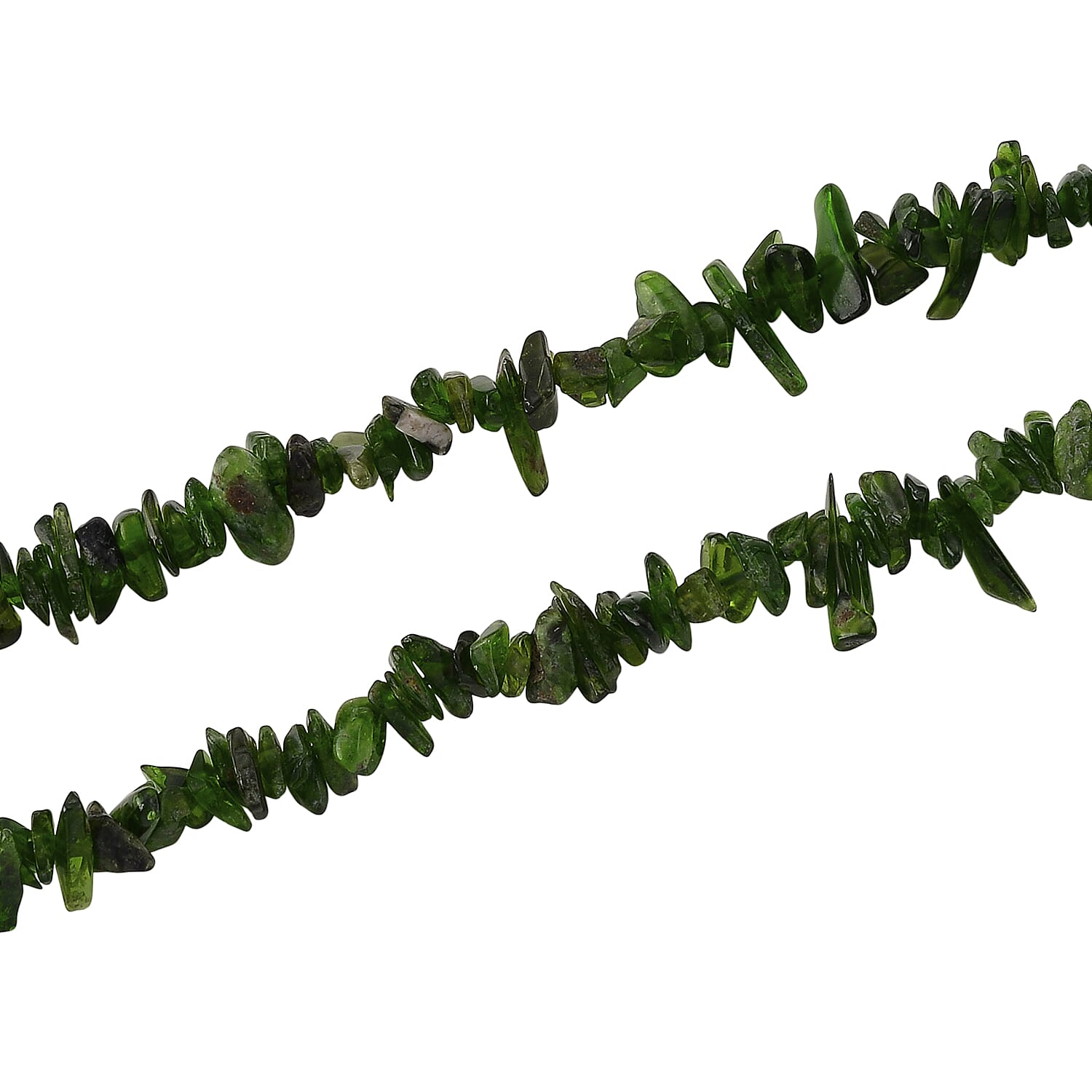 Natural Chrome Diopside Adjustable Beads Necklace (Size - 18-2 Ext) with Clasp in Silver Tone 90.00 Ct.